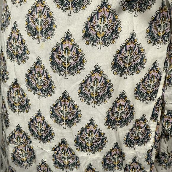 Roller Rabbit Printed Wrap Dress Midi Boho Lightweight Blue White Womens Size XS - Picture 3 of 9